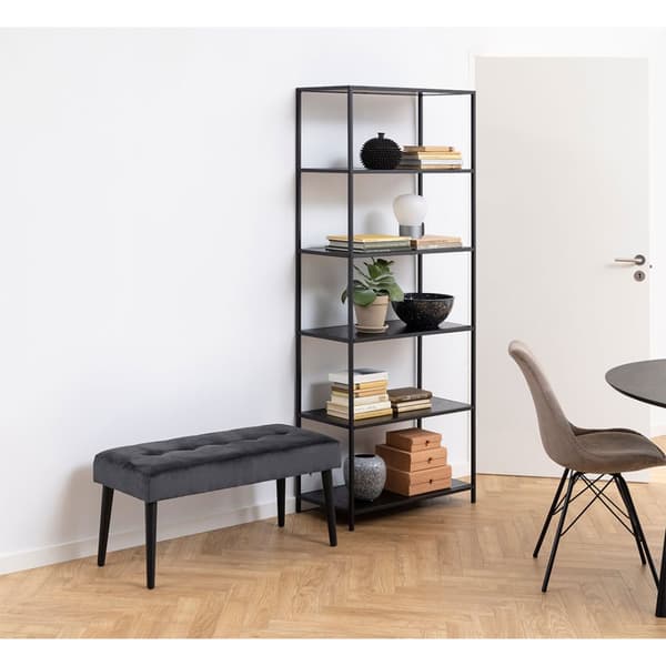 Glory bänk velour grå.