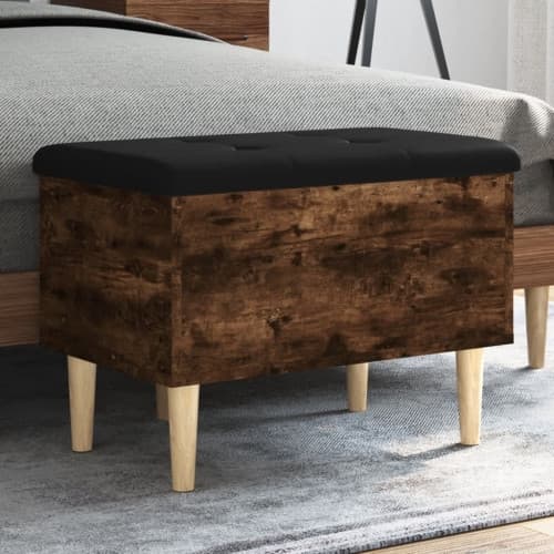 Förvaringsbänk rökfärgad ek 62x42x46 cm konstruerat trä