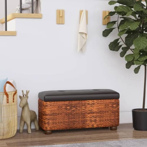 Förvaringsbänkar 2 st med brun dyna 69 cm kaveldun