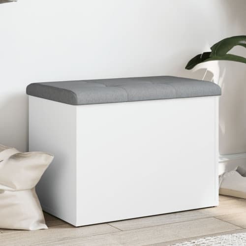 Förvaringsbänk vit 62x42x45 cm konstruerat trä