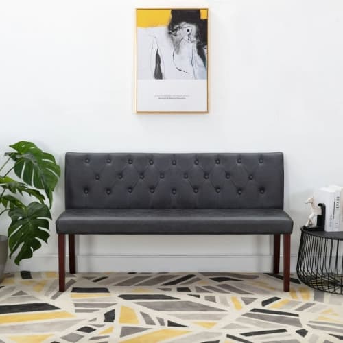 Bänk 148,5 cm konstmocka grå