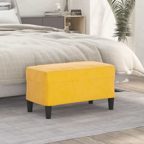 Bänk gul 70x35x41 cm sammet