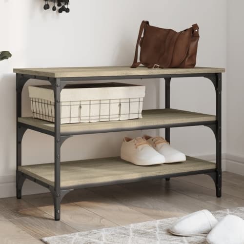 Skobänk sonoma-ek 70x38,5x49 cm konstruerat trä