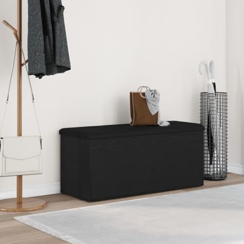 Förvaringsbänk svart ek 100x40x45 cm konstruerat trä