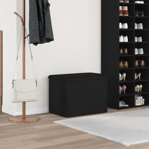 Förvaringsbänk svart ek 60x40x45 cm konstruerat trä