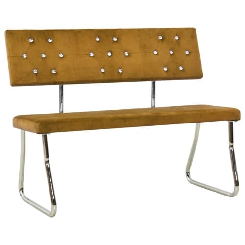 Bänk 110 cm brun sammet