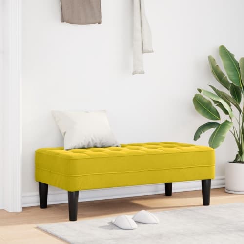 Bänk Gul 113x57x39 cm Sammet