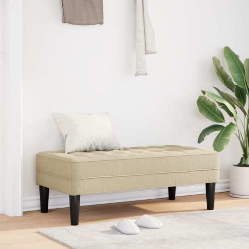 Bänk Gräddvit 113x57x39 cm Tyg