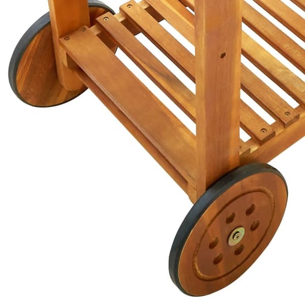 vidaXL Köksvagn för trädgård massivt akaciaträ 92x43,5x141,5 cm