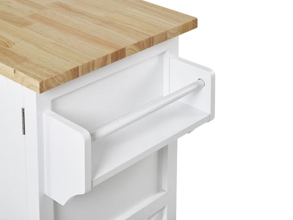 Tarjoiluvaunu valkoinen 102 x 90 x 44 cm MDF-levy metalli puu 2-ovinen pyörät hyllyt