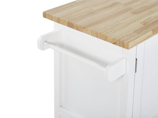 Tarjoiluvaunu valkoinen 102 x 90 x 44 cm MDF-levy metalli puu 2-ovinen pyörät hyllyt