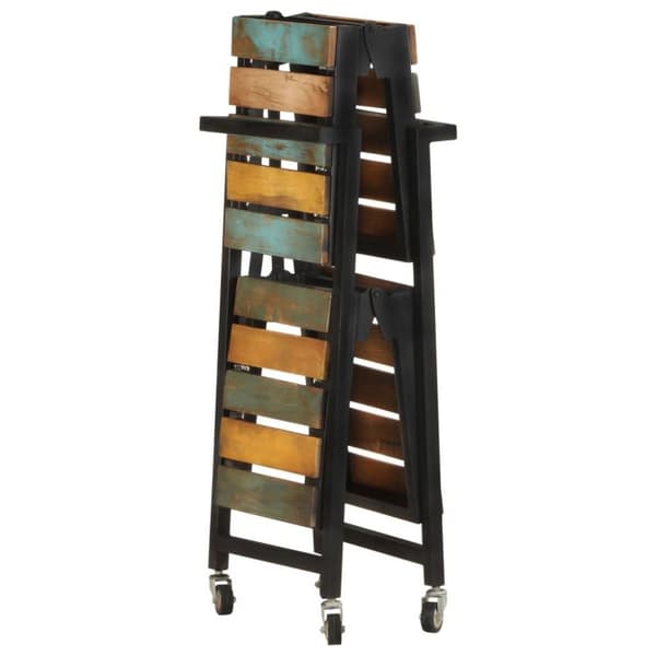 vidaXL køkkenvogn 87x36x81 cm massivt genbrugstræ