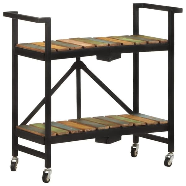 vidaXL køkkenvogn 87x36x81 cm massivt genbrugstræ