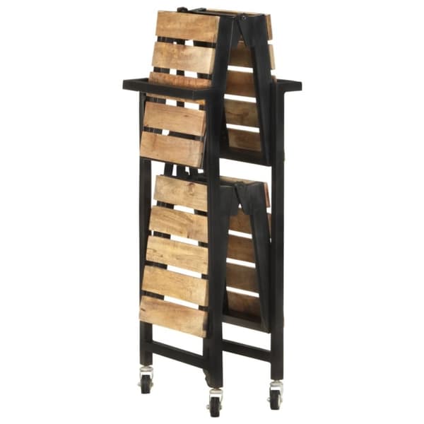 vidaXL Tarjoiluvaunu 87x36x81 cm täysi mangopuu