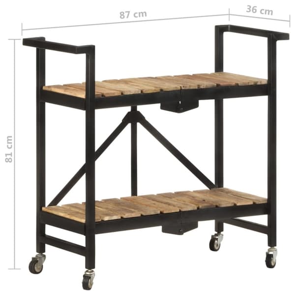 vidaXL Tarjoiluvaunu 87x36x81 cm täysi mangopuu