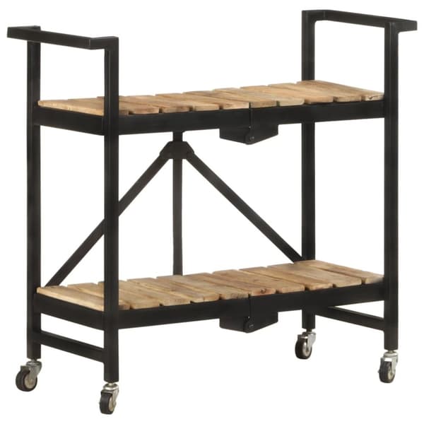 vidaXL Tarjoiluvaunu 87x36x81 cm täysi mangopuu
