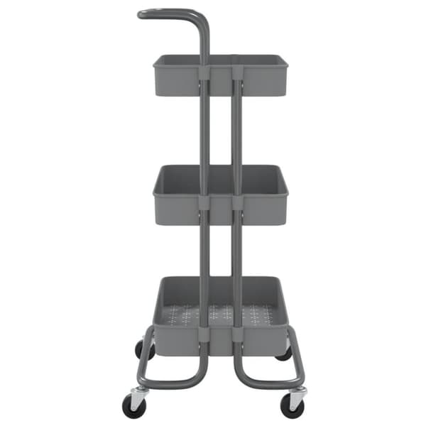 vidaXL køkkenvogn med 3 hylder 42x35x85 cm jern og ABS grå
