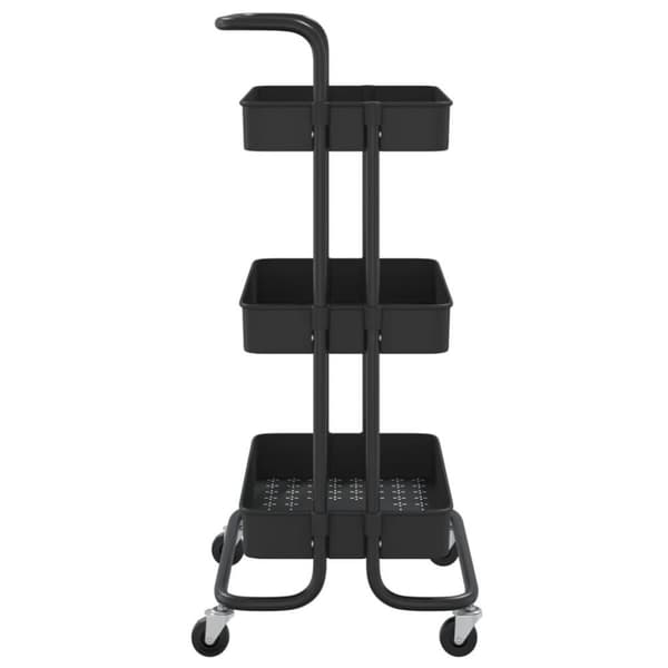 vidaXL køkkenvogn med 3 hylder 42x35x85 cm jern og ABS sort
