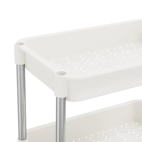 vidaXL 5-etasjers kjøkkenvogn hvit 42x29x128 cm jern og ABS