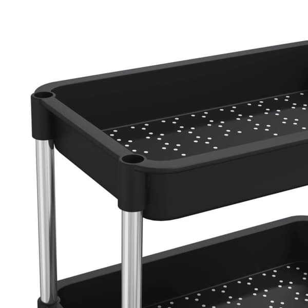 vidaXL køkkenvogn med 5 hylder 42x29x128 cm jern og ABS sort