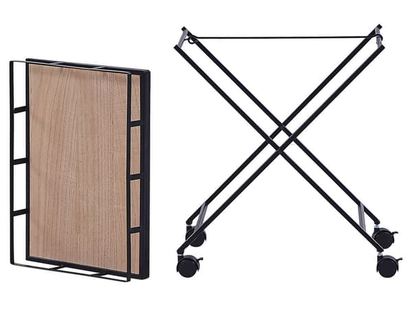 Rullebord i Sort Farve Metal Køkkenbord