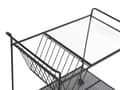 Miniatyrbillede 6 af 7: Rullebord i Sort Pulverlakeret Metal Hærdetglas 70 x 70 Lille Smal Serveringsvogn Køkken Opbevaring Stativ Dekoration Indretning Skandinavisk