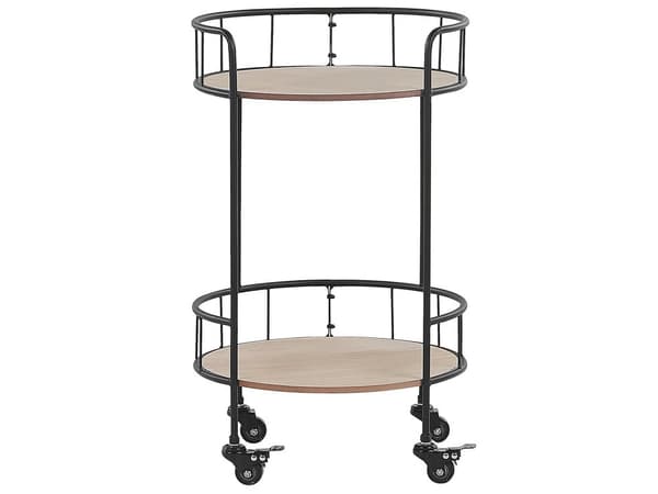 Rullebord i Sort og Naturligt Farve Metal Køkkenbord
