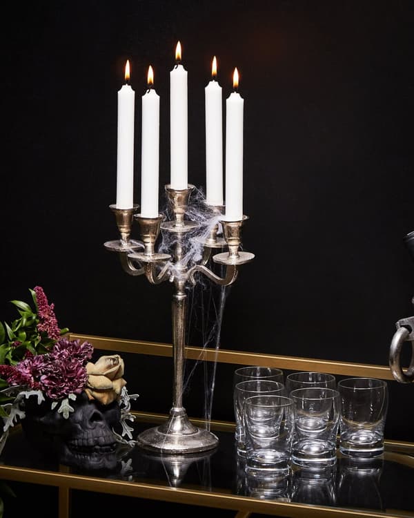 Køkkenvogn i Metal i Guld Farve med Glas Top