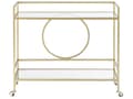 Miniatyrbillede 7 af 9: Køkkenvogn i Metal i Guld Farve med Glas Top