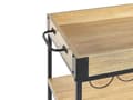 Miniatyrbillede 5 af 7: Køkkenvogn Lyst træ med sort MDF metalvogn med hjul Vinreol Spisestue Moderne Design