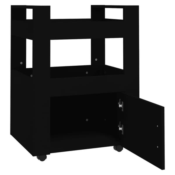 vidaXL Kjøkkentralle svart 60x45x80 cm konstruert tre