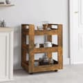 Miniatyrbillede 2 af 8: vidaXL køkkenvogn 60x45x80 cm konstrueret træ røget egetræsfarve