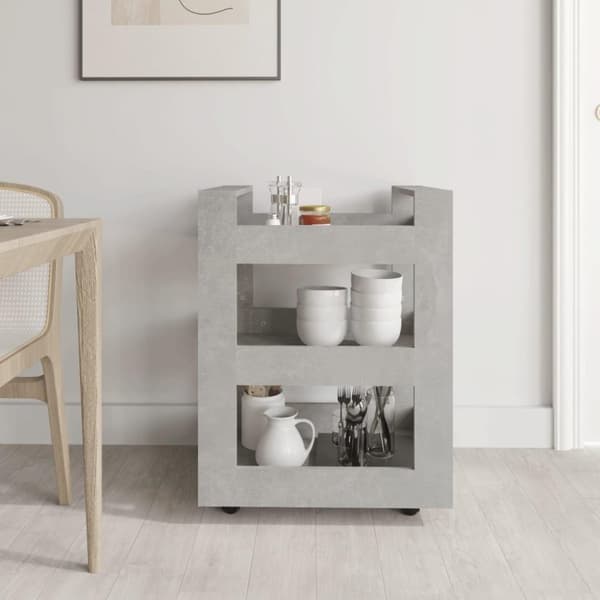 vidaXL Kjøkkentralle betonggrå 60x45x80 cm konstruert tre