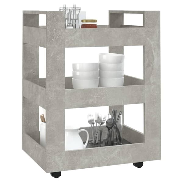 vidaXL Kjøkkentralle betonggrå 60x45x80 cm konstruert tre