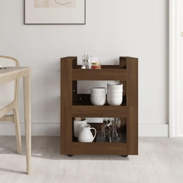 vidaXL Kjøkkentralle brun eik 60x45x80 cm konstruert tre