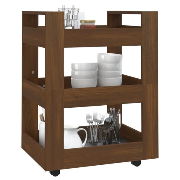 vidaXL Kjøkkentralle brun eik 60x45x80 cm konstruert tre