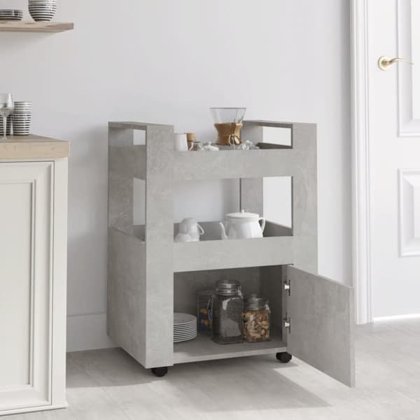 vidaXL køkkenvogn 60x45x80 cm konstrueret træ betongrå