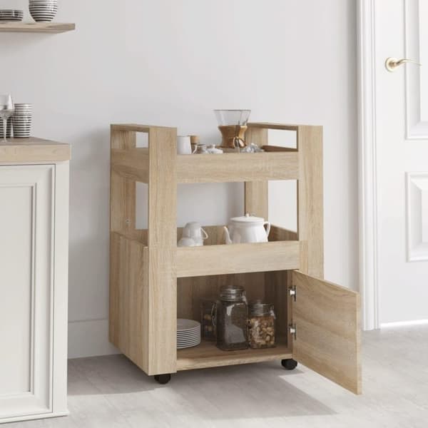 vidaXL Kjøkkentralle sonoma eik 60x45x80 cm konstruert tre