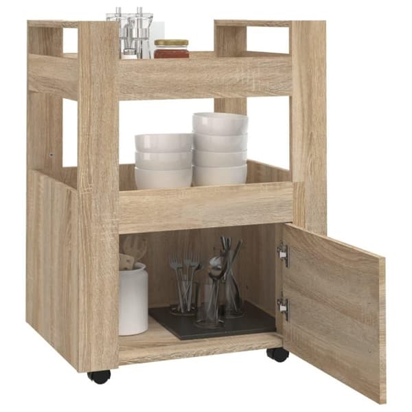 vidaXL Kjøkkentralle sonoma eik 60x45x80 cm konstruert tre