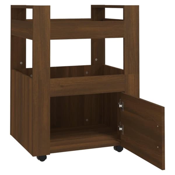 vidaXL køkkenvogn 60x45x80 cm konstrueret træ brun egetræsfarve