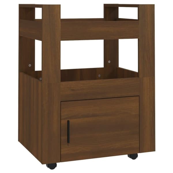 vidaXL køkkenvogn 60x45x80 cm konstrueret træ brun egetræsfarve
