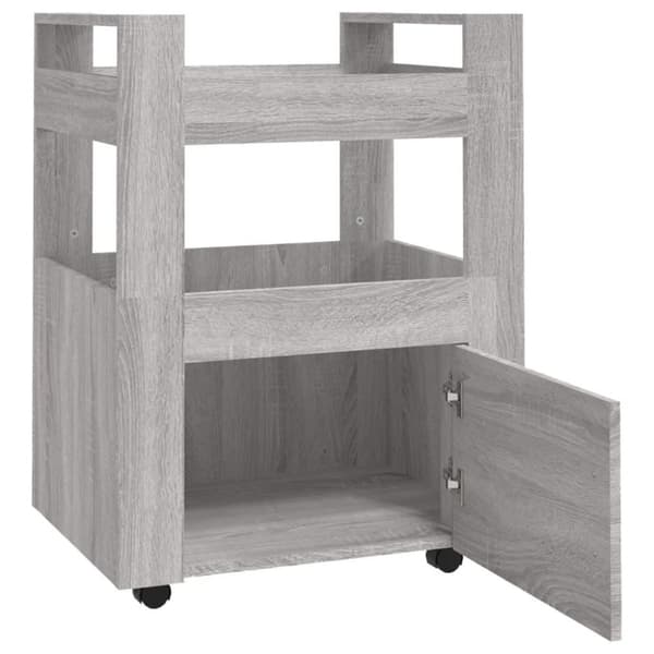 vidaXL Keittiövaunu harmaa Sonoma 60x45x80 cm tekninen puu