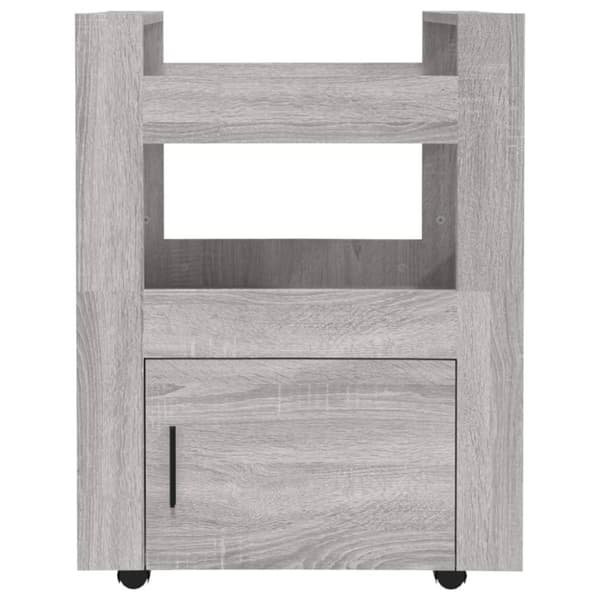 vidaXL Keittiövaunu harmaa Sonoma 60x45x80 cm tekninen puu