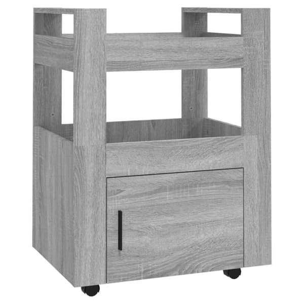 vidaXL Keittiövaunu harmaa Sonoma 60x45x80 cm tekninen puu