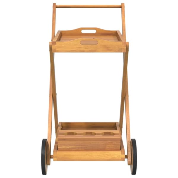 vidaXL Serveringsvagn 54x87x90 cm massivt akaciaträ