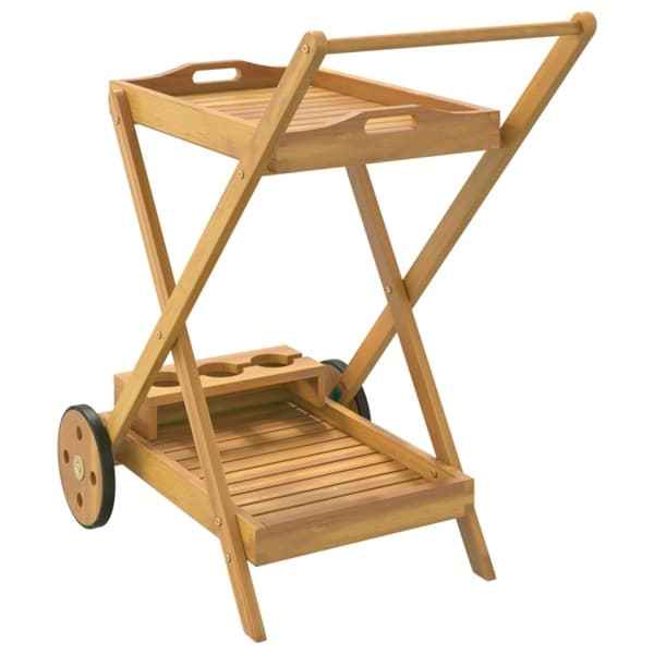 vidaXL Serveringsvagn 54x87x90 cm massivt akaciaträ