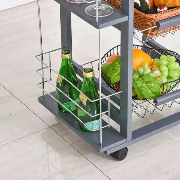 Rootz Køkkenvogn - Serveringsvogn - 2 hylder - Indendørs - Udendørs - Brun/Grå - B47 x D37 x H83 cm
