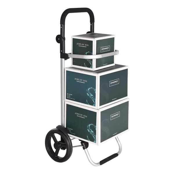 Rootz Shopping Trolley - Sammenfoldelig Shopping Trolley - Med kølerum - Folde Market Trolley - Letvægts Foldevogn - Bærbar Shopping Caddy - Grå