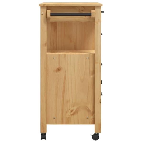 vidaXL køkkenvogn MONZA 84x40x90 cm massivt fyrretræ