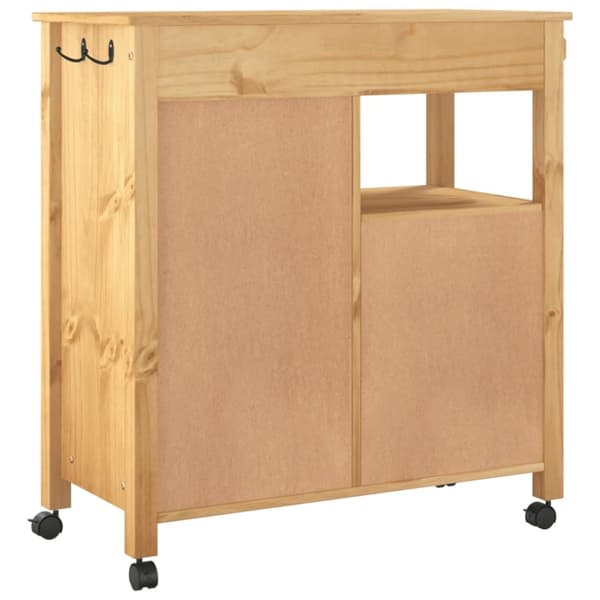 vidaXL køkkenvogn MONZA 84x40x90 cm massivt fyrretræ